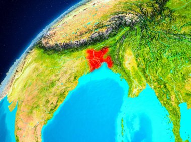Uzaydan Dünya üzerindeki Bangladeş