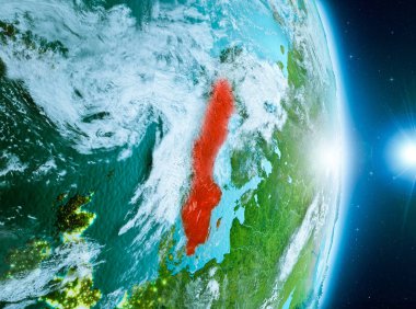 İsveç Planet Earth üzerindeki gündoğumu