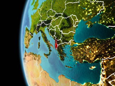 Arnavutluk akşam uzaydan