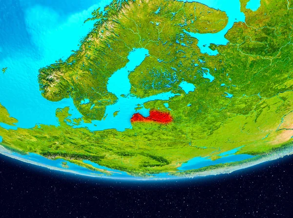 Lettland Aus Der Umlaufbahn Des Planeten Erde Illustration Elemente Dieses — Stockfoto