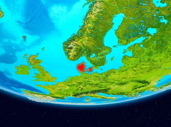 Denmark Orbit Planet Earth Illustration Elements Image Furnished Nasa — Stock Photo, Image