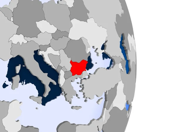 Косово Красным Цветом Модели Политического Глобуса Прозрачными Океанами Иллюстрация — стоковое фото