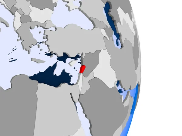 Egyesült Arab Emírségek Modell Politikai Földgömb Átlátható Óceánok Piros Illusztráció — Stock Fotó