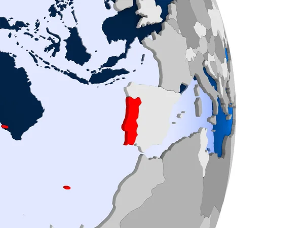Rlanda Modeli Şeffaf Okyanuslar Ile Siyasi Dünya Bir Kırmızı Çizim — Stok fotoğraf