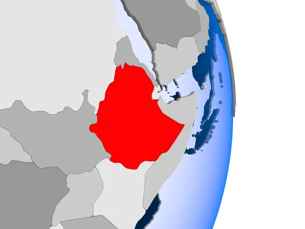 Tansania Rot Auf Dem Modell Eines Politischen Globus Mit Transparenten — Stockfoto