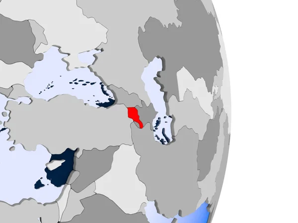 Irak Czerwono Modelu Globus Polityczny Przezroczystym Oceanów Ilustracja — Zdjęcie stockowe