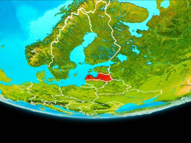 Letonya uydu görünümü