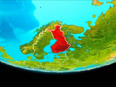 Finlandiya'nın uydu görüntüsü