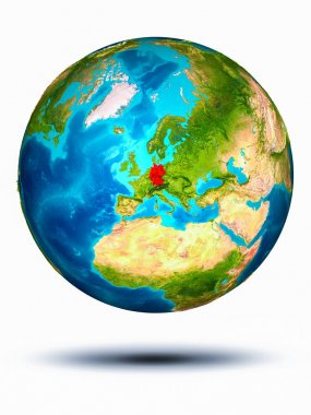 Beyaz arka plan ile yeryüzünde Almanya