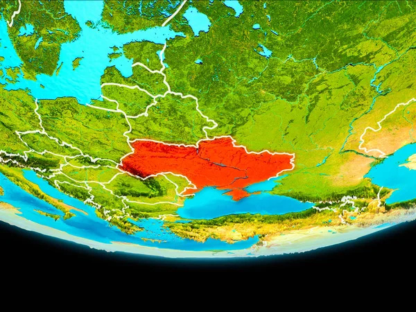 Vue satellite de l'Ukraine — Photo