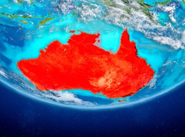 Avustralya uzaydan Dünya üzerinde