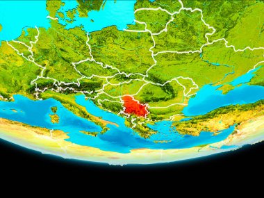 Sırbistan uydu görünümü