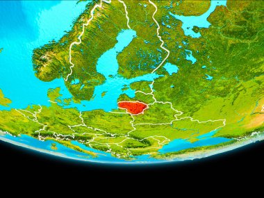 Litvanya'nın uydu görüntüsü