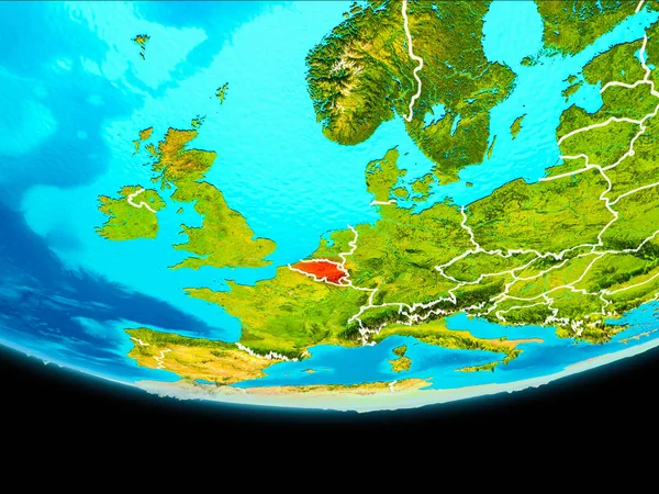 Satellite view of Belgium — Stock Photo, Image
