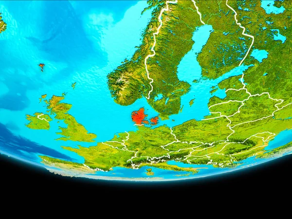 Δορυφορική άποψη της Δανίας — Φωτογραφία Αρχείου