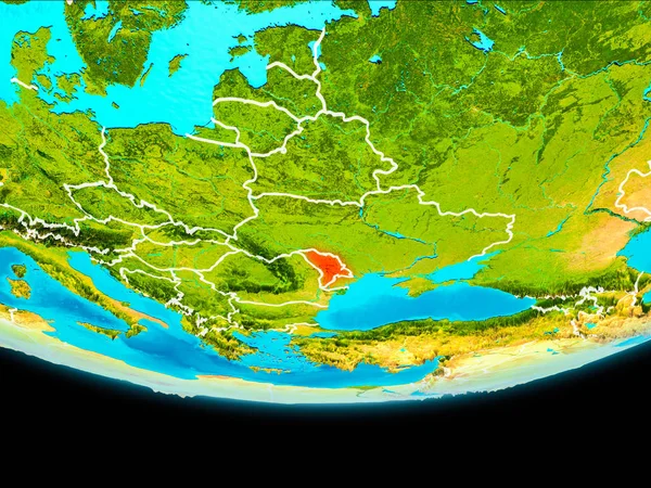 Vista satellitare della Moldavia — Foto Stock