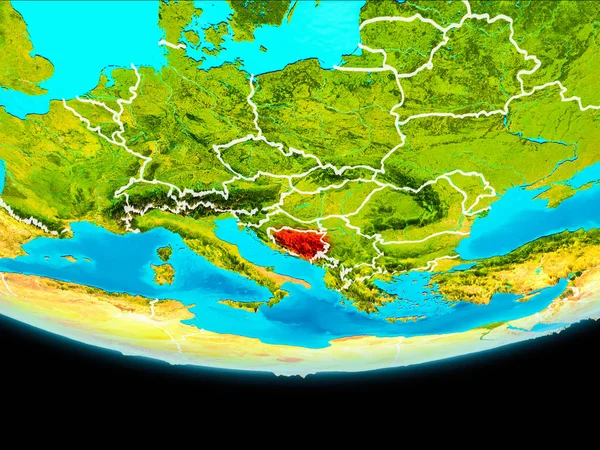 Vista satelital de Bosnia y Herzegovina — Foto de Stock