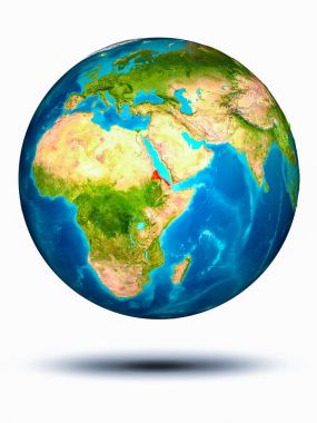 Beyaz arka plan ile yeryüzünde Eritre