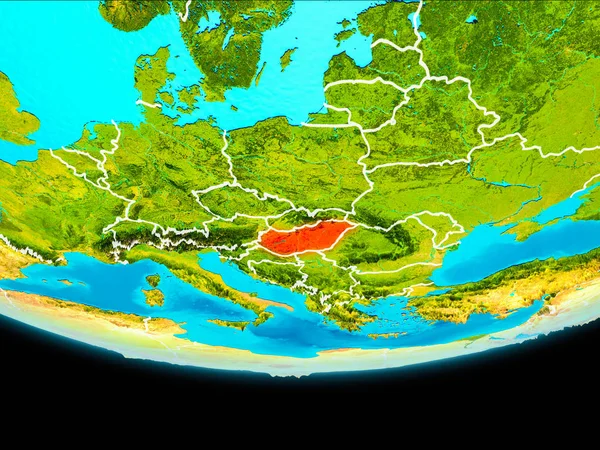 Satellite view of Hungary — Stock Photo, Image