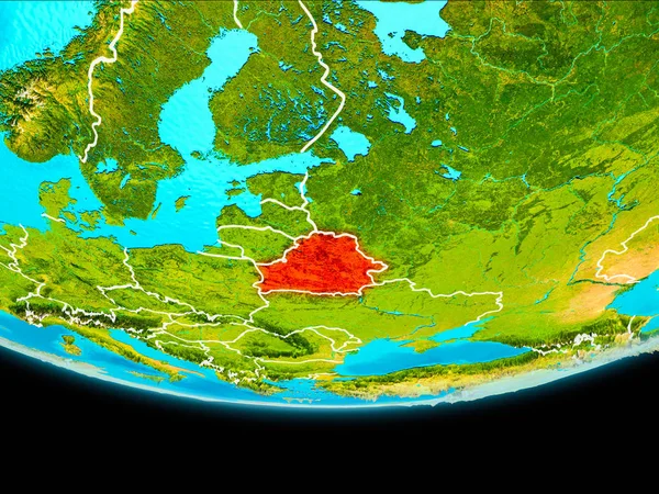 Beyaz Rusya'nın uydu görüntüsü — Stok fotoğraf