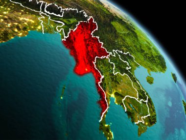 Yörüngeden sabah Myanmar