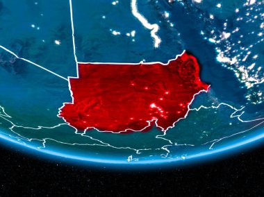 Sudan Planet Earth gece uzaydan