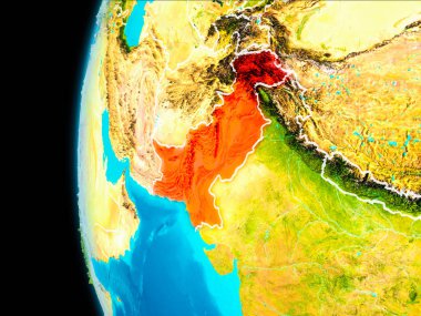 Pakistan Haritası kırmızı