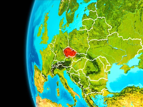 Mapa Republiki Czeskiej w kolorze czerwonym — Zdjęcie stockowe