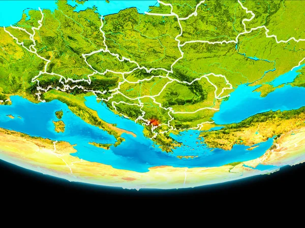 Satellietmening van Kosovo — Stockfoto