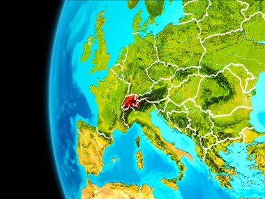 İsviçre Haritası kırmızı