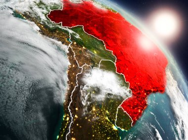 Brezilya gündoğumu sırasında uzaydan