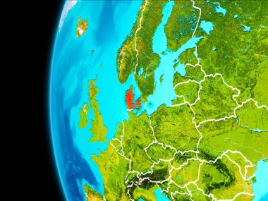 Harita Danimarka kırmızı