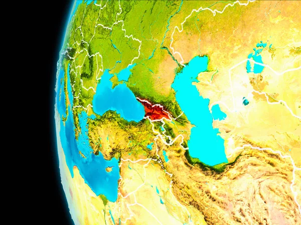 빨간색으로 조지아의 지도 — 스톡 사진