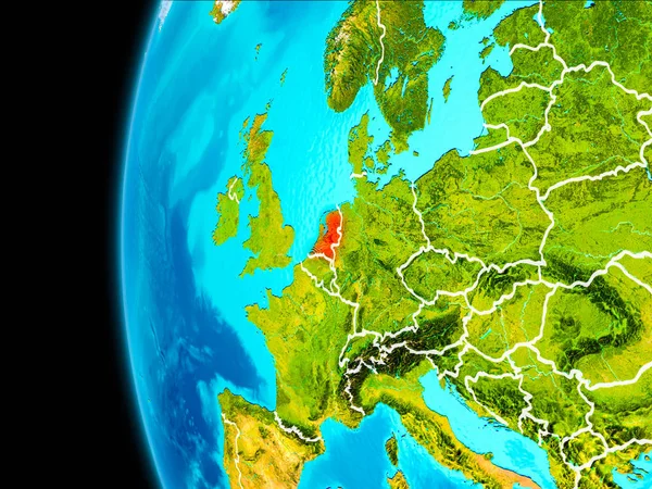 Piros Hollandia Térkép — Stock Fotó