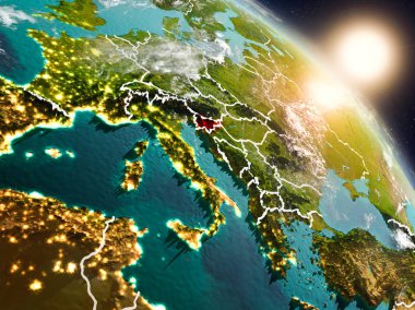 Slovenya gündoğumu sırasında uzaydan