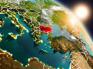 Bulgaristan gündoğumu sırasında uzaydan