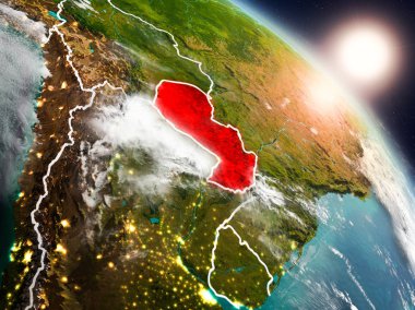 Paraguay gündoğumu sırasında uzaydan