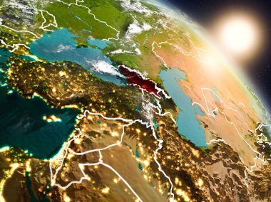 Gürcistan'dan gündoğumu sırasında alanı
