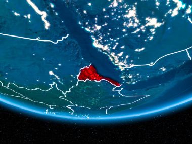 Eritre Planet Earth gece uzaydan