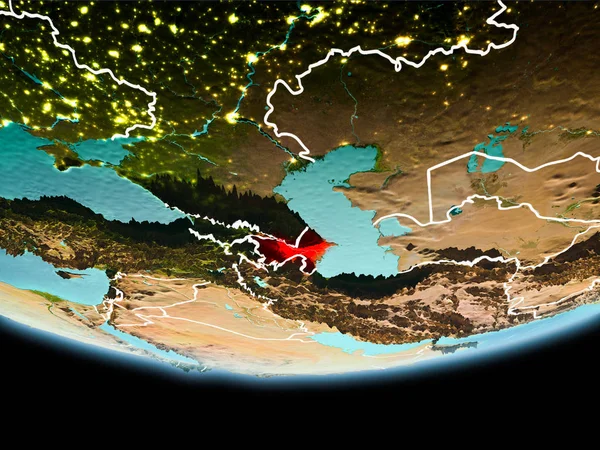 Азербайджан красным вечером — стоковое фото
