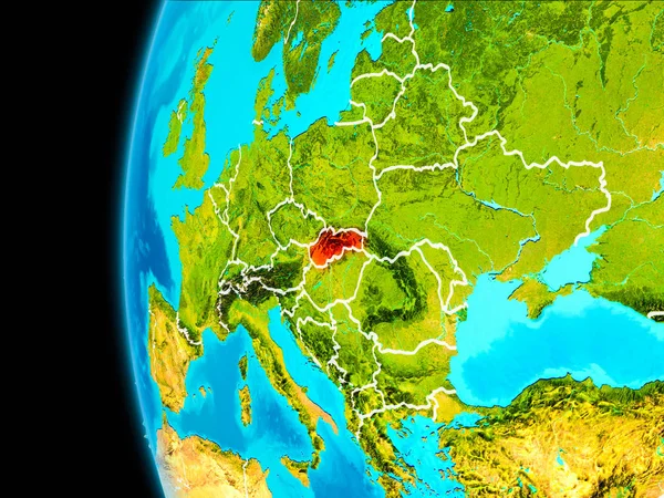 Mapa Słowacji w kolorze czerwonym — Zdjęcie stockowe