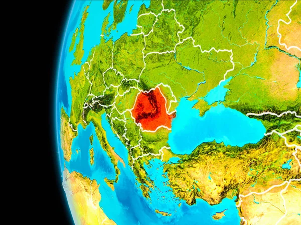 Карта Румынии в красном — стоковое фото