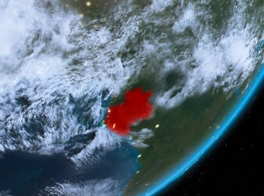 Gabon yörünge görünümü geceleri