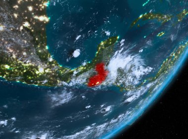 Guatemala yörünge görünümü geceleri