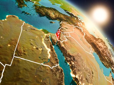 İsrail gündoğumu sırasında uzaydan