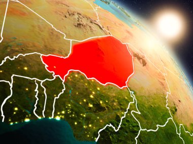 Nijer gündoğumu sırasında uzaydan