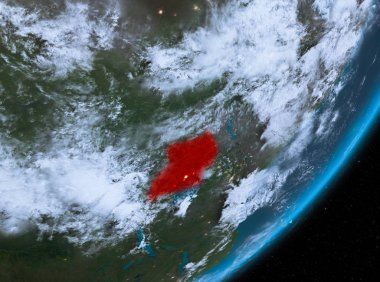 Geceleri Uganda yörünge görünümü