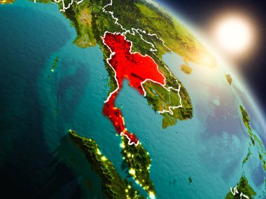 Tayland gündoğumu sırasında uzaydan