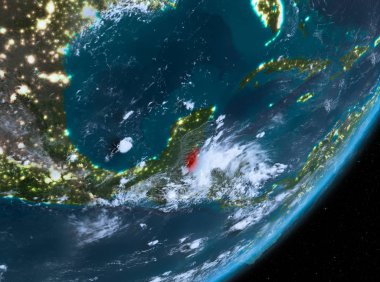 Geceleri Belize yörünge görünümü