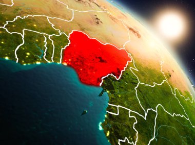 Nijerya gündoğumu sırasında uzaydan